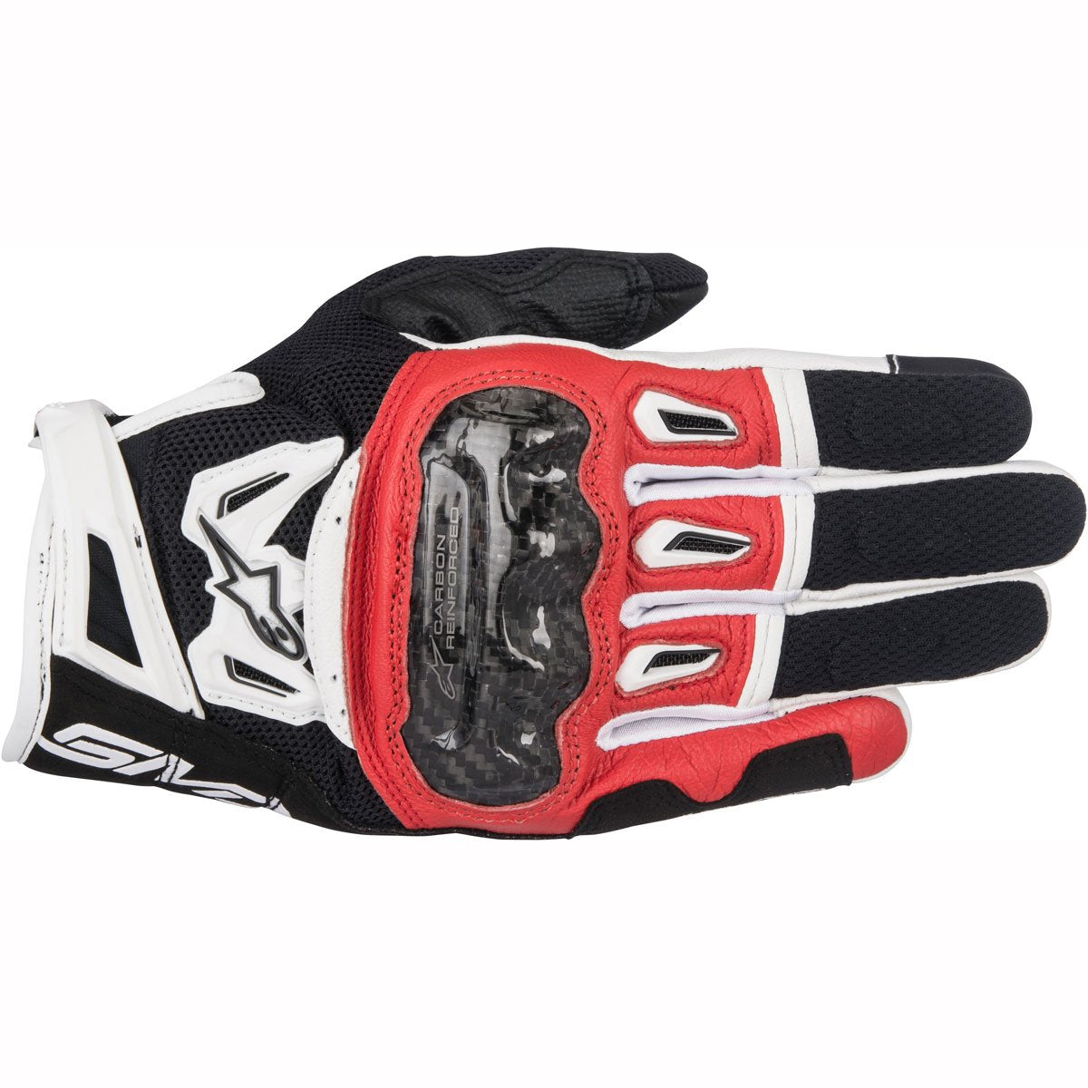 Alpinestars Smx-2 Air Carbon V2 Leather Street Gloves-Black/Red/White-L