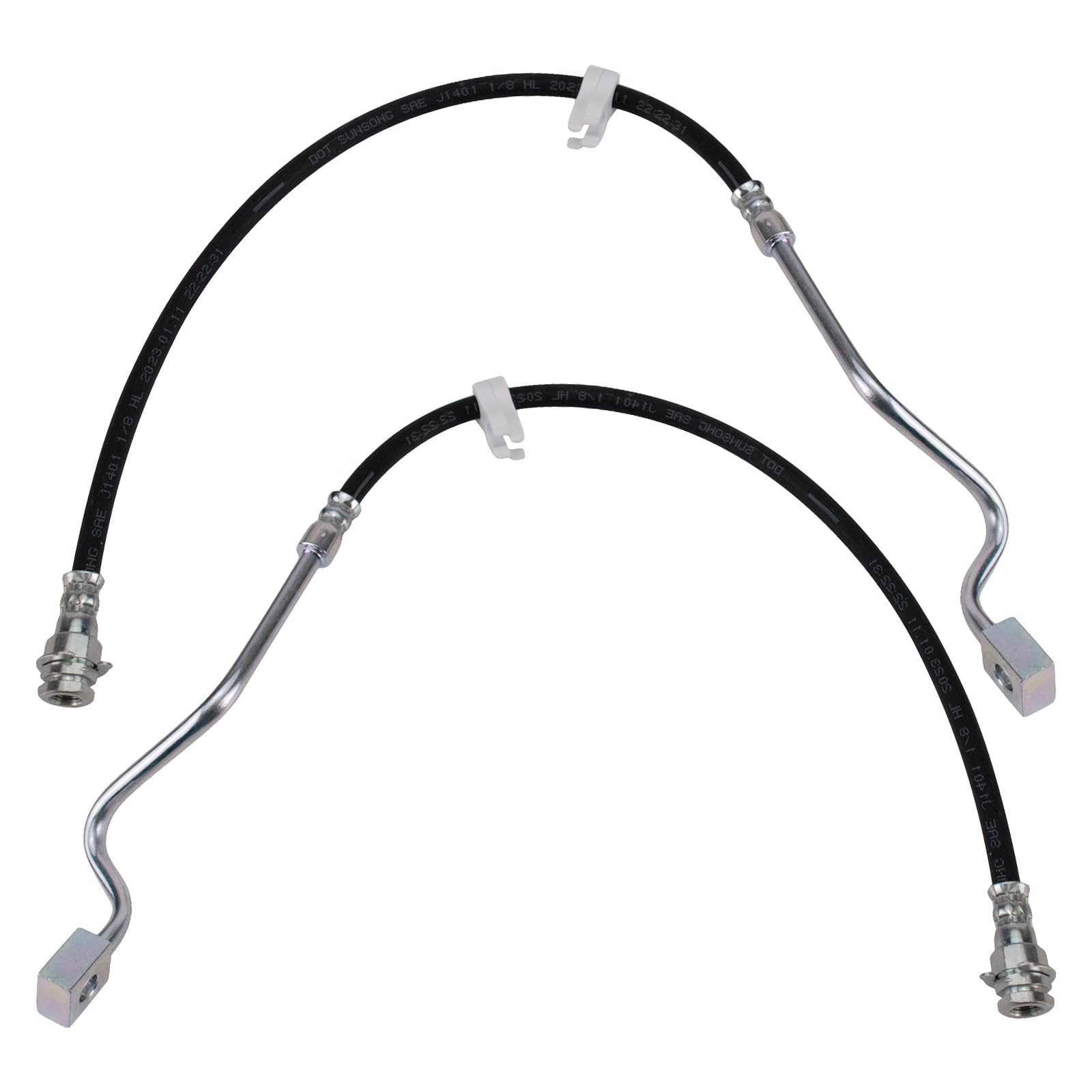 Trq Front Brake Hose Set Compatible With 1999-2004 Ford F-250 Super Duty F-350 Super Duty