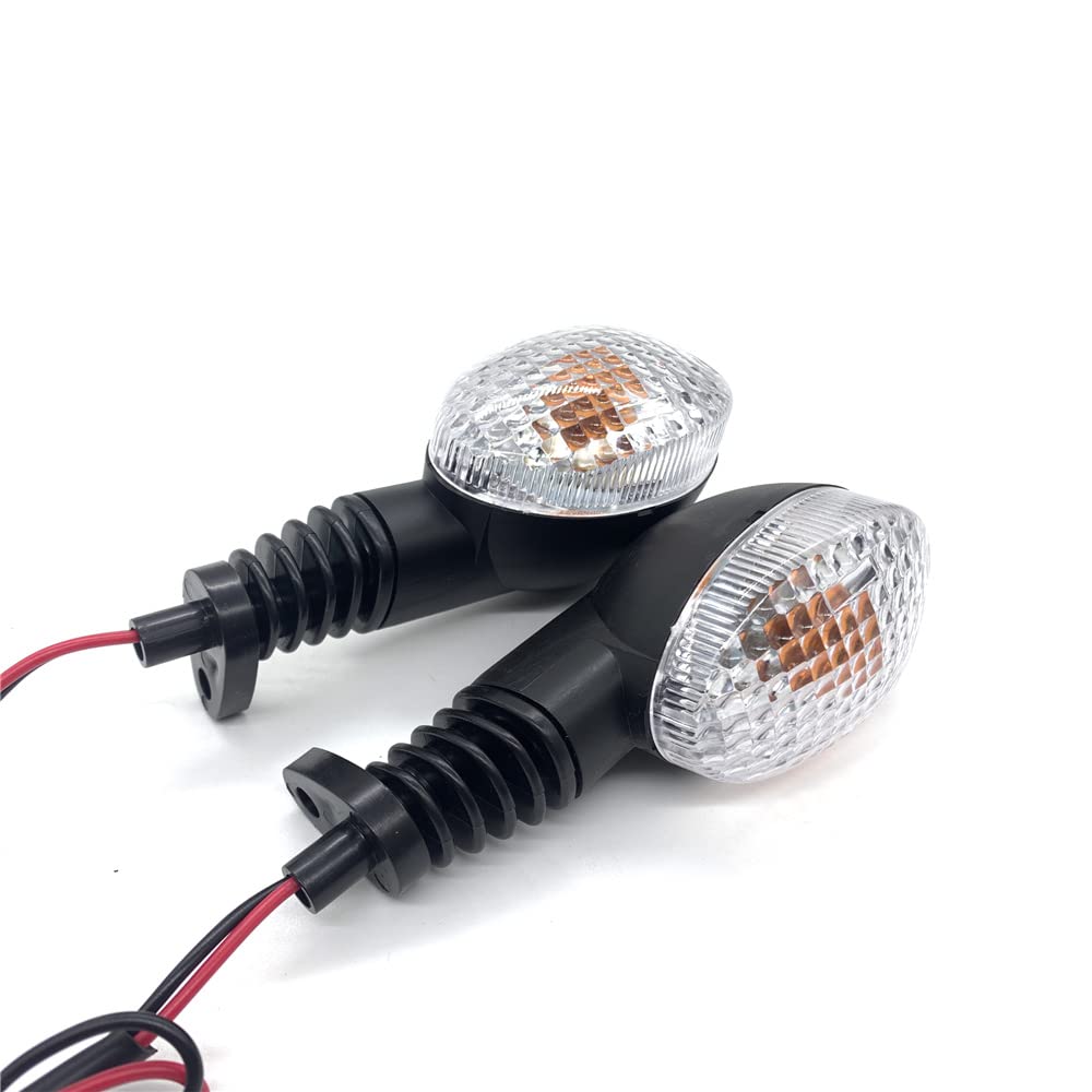 Vrweare Motorcycle Turn Signal Indicator Light Compatible With Kawasaki Ex250R Ninja 250 250R Klx250S Klx250Sf Vn650 Vulcan S Front/Rear Blinker Lamp (Transparent Shell)
