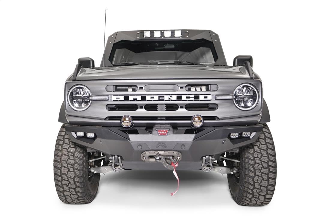 Fab Fours FB21-F5251-1 Winch Front Bumper - Heavy-Duty Steel, Black, Fits 21-23 Ford Bronco
