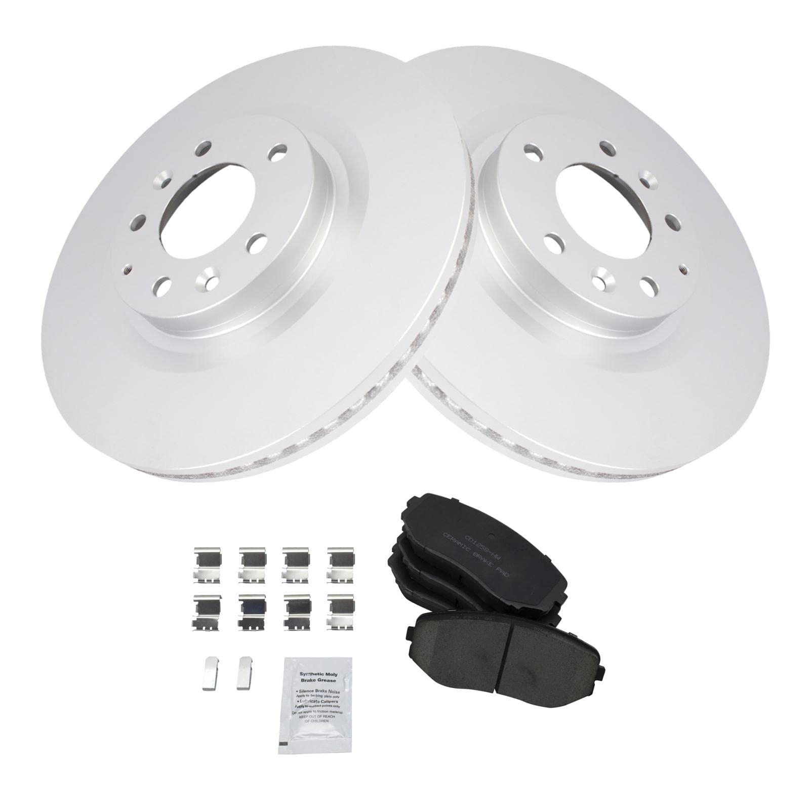 Trq Front Brake Pad & Rotor Kit Brake Pads Brake Rotor Ceramic Premium G-Coated Compatible With 2007-2015 Mazda Cx-9