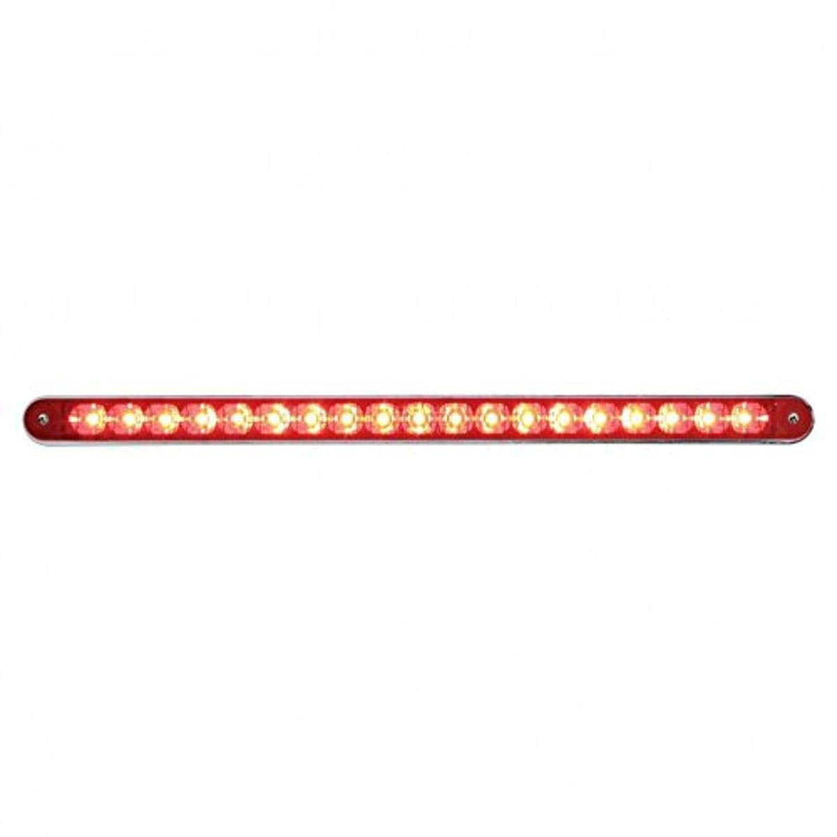 United Pacific 37941 12'' 19 Led Stop, Turn And Tail Light Bar With Bezel (Red Led/Red Lens)