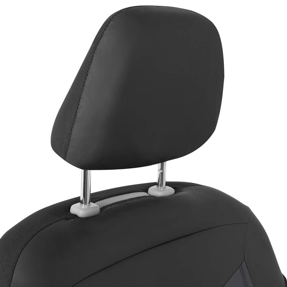 Motor Trend Super Sport Gray Faux Leather Seat Covers, Front Seats - Modern Two-Tone Design, Easy to Install Seat Protectors, Interior Covers for Car Truck Van and SUV