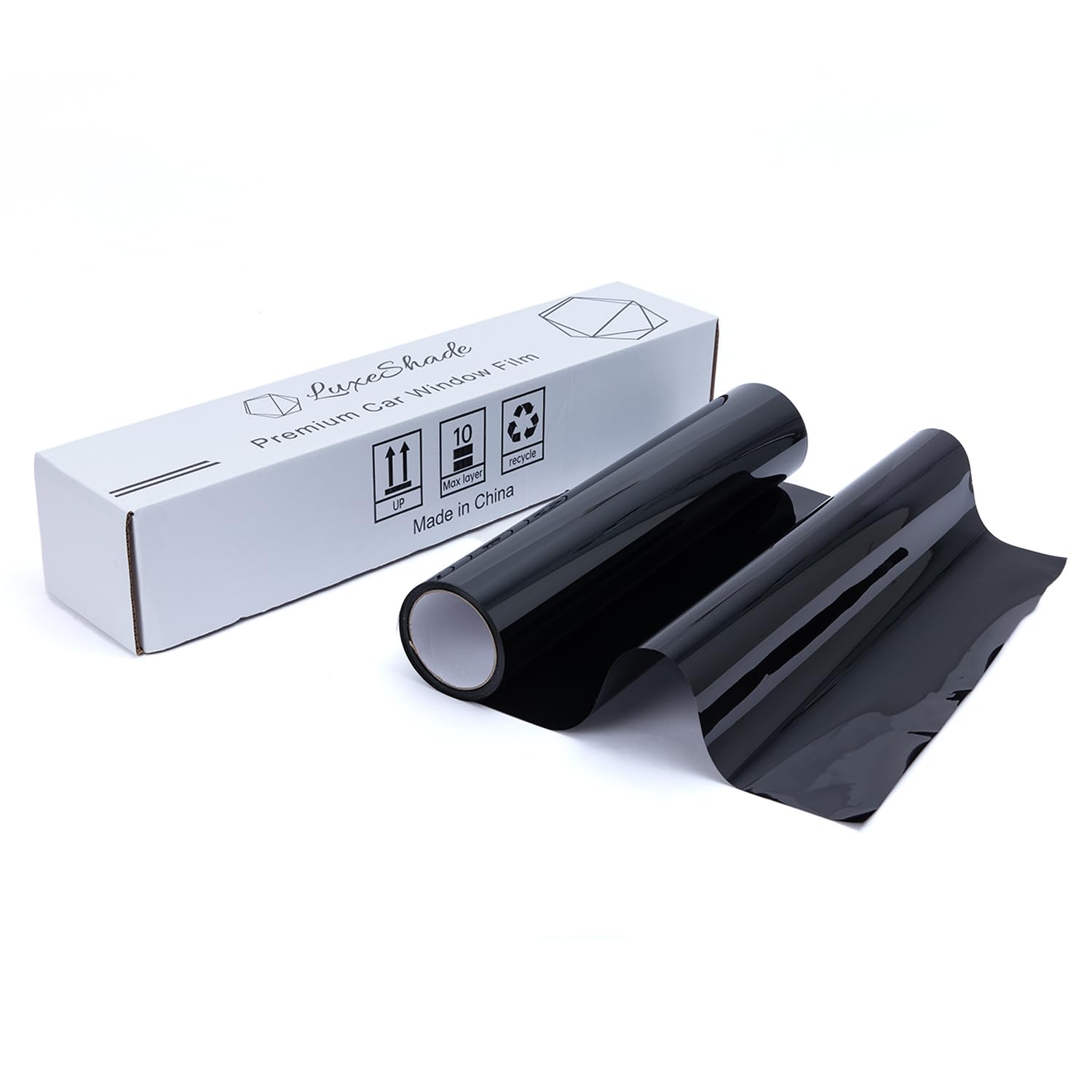 LuxeShade Auto Window Tint Film Roll - 15% VLT Privacy, UV Protection, Scratch & Heat Resistant - Blackout Shade for Car Windows