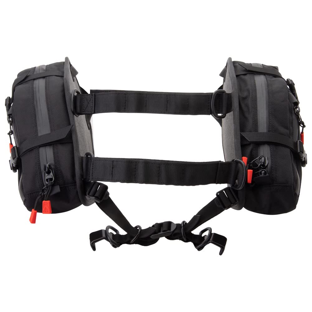 TUSK Traverse Pannier Bags with X-Small Dry Duffel Tail Bag, Black/Grey, Nylon, Model 200-582-0004