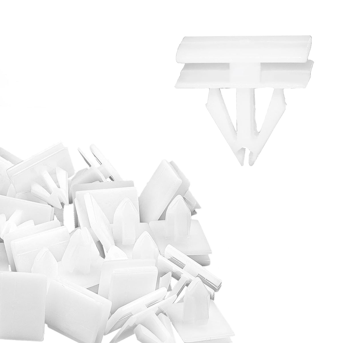 20Pcs Rocker Panel Moulding Rivets Clips, White Nylon Moulding Clips, Side Skirt Sill Fasteners, Universal Car Retainers, Compat