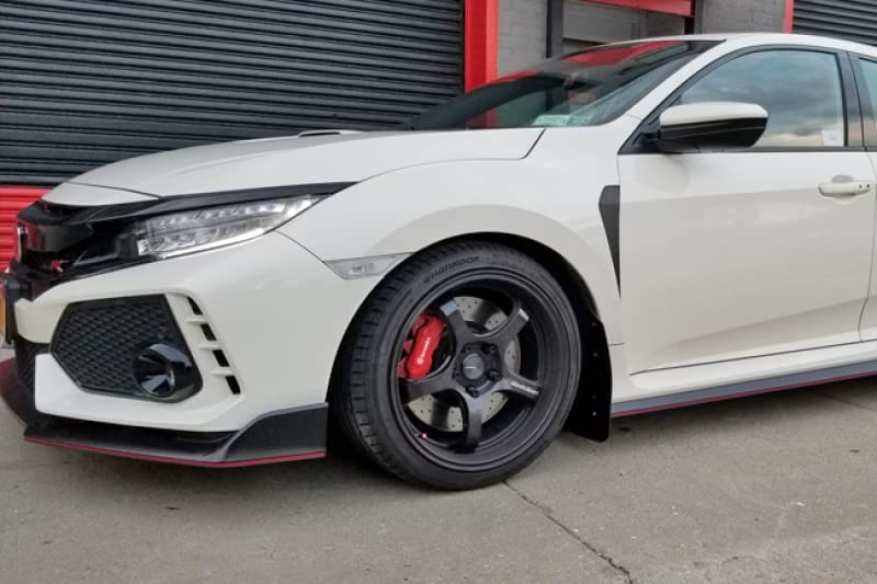 Rally Armor Ur Black Mud Flap W/White Logo For 2017-18 Honda Civic Type R