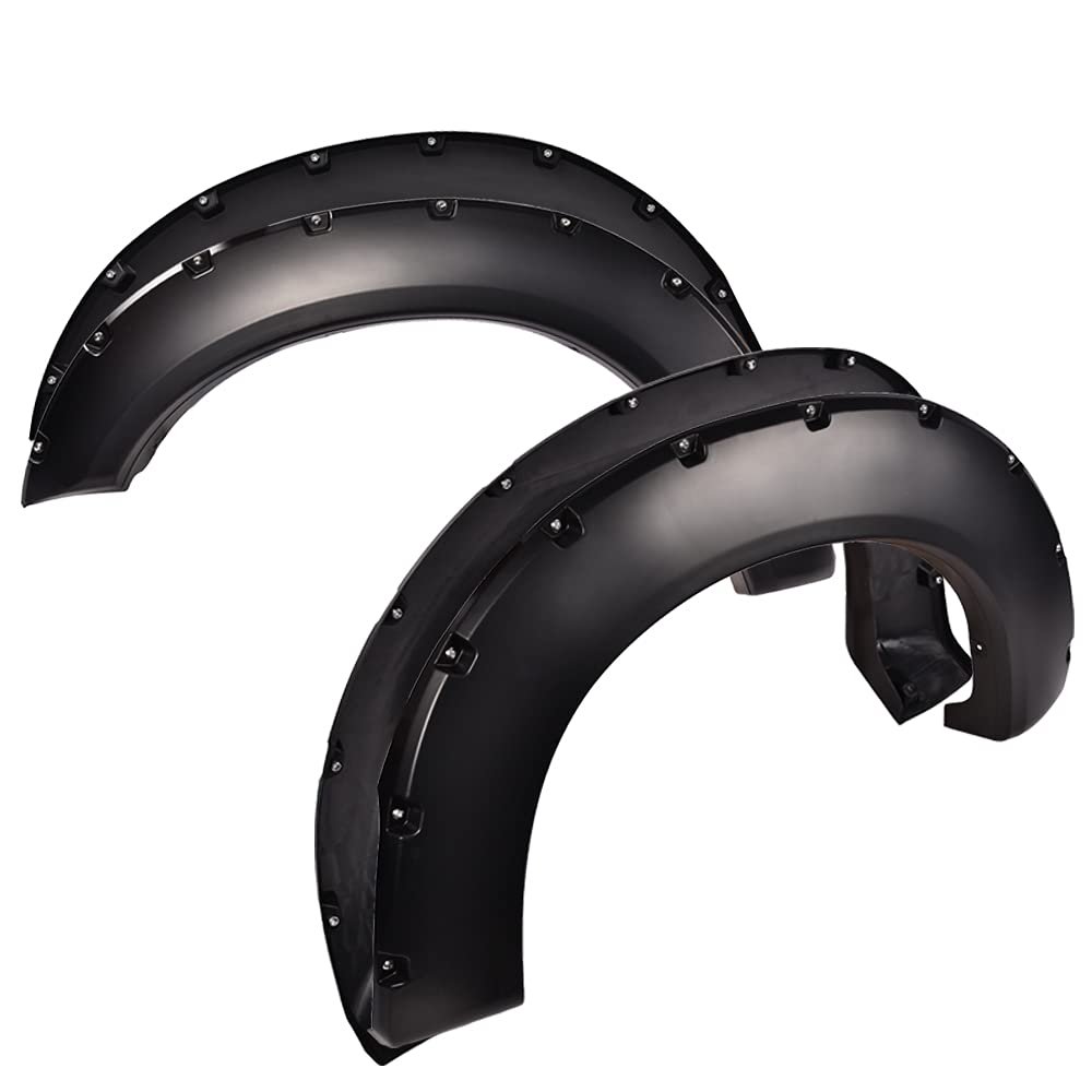 PIT66 Pocket Rivet Smooth Matte Wheel Cover Fender Flares Compatible With Ford F250 F350 Superduty Styleside Models Only w/ 81.8