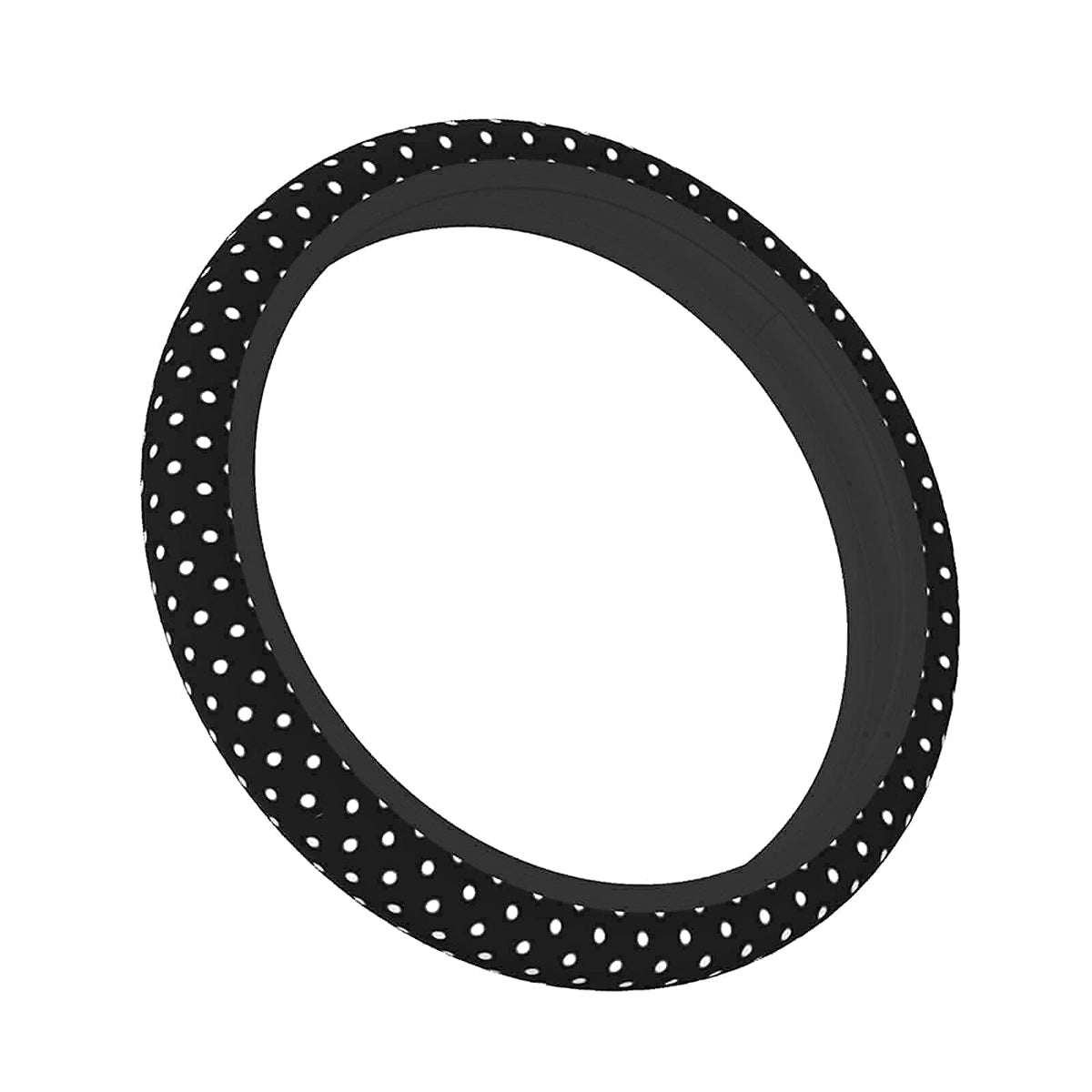 Black And White Polka Dot Steering Wheel Covers Non Slip Neoprene Steering Wheel Protector Universal 15 Inch For Women Men