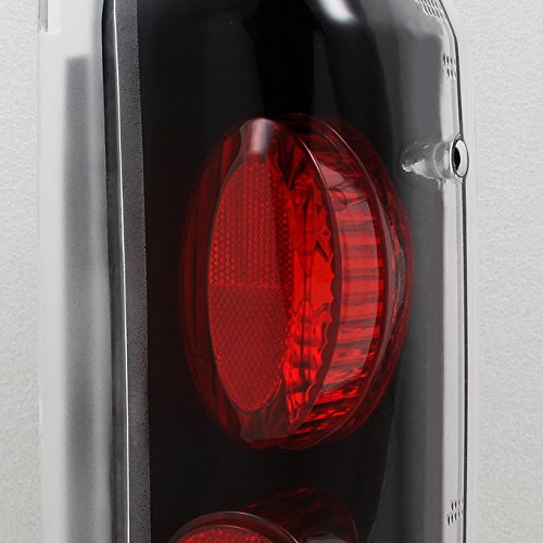 Akkon - Fits 1989-1996 Ford Bronco F-150 F-250 F-350 Black Taillights Tail Lamps Pair Housing