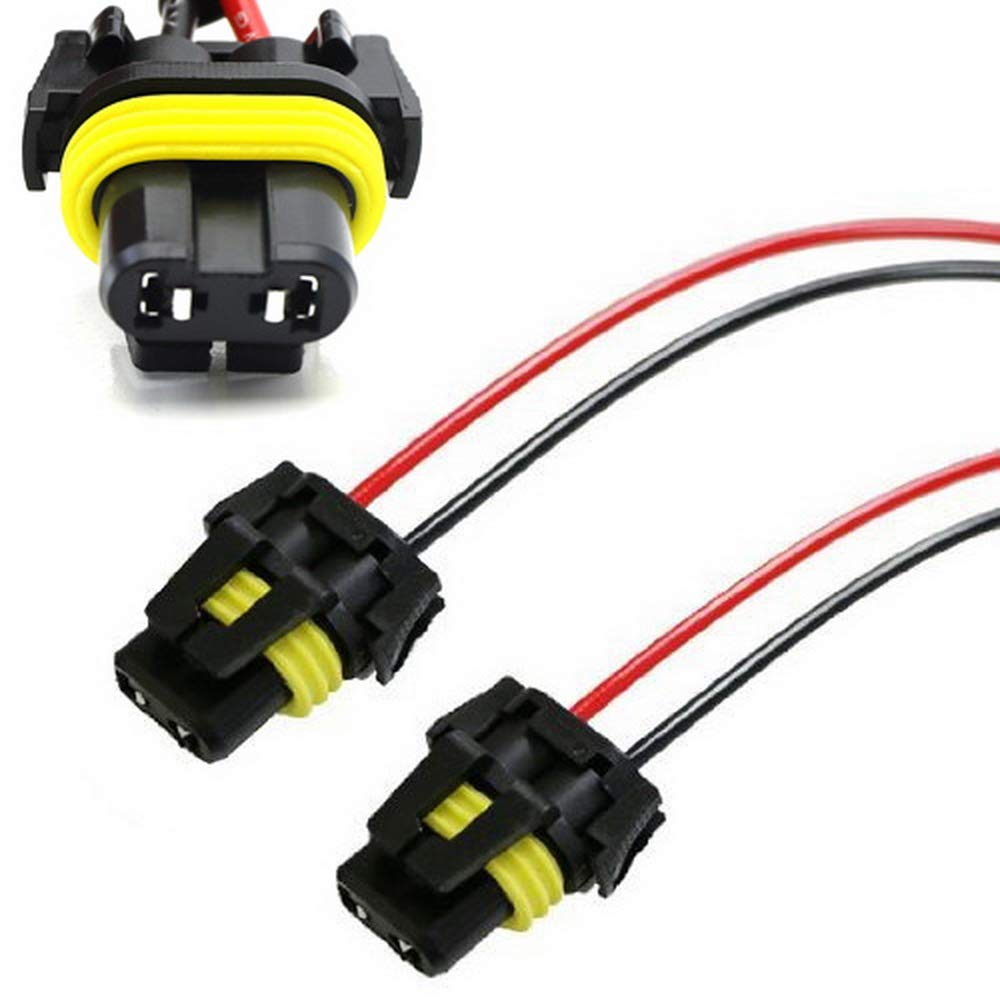 Ijdmtoy 900-Series 9005 9006 Female Adapter Wiring Harness Sockets Wire Compatible With Automtive Driving Light, Fog Light, Etc