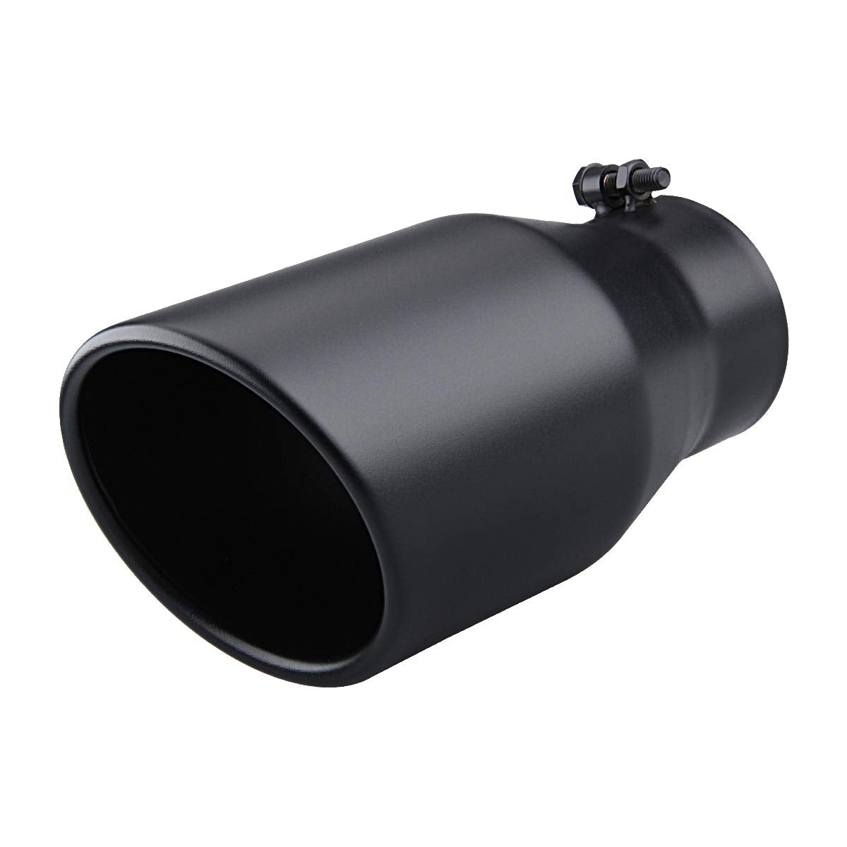 LCGP 4'' inlet Diesle Exhaust Tip, 6'' outlet, 12'' Long Truck Tailtip, Rolled Angel Design, Polished Finished