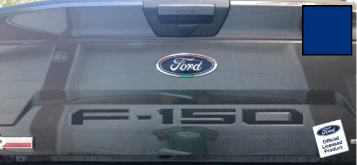 Decal Mods 2018-2020 Tailgate Insert Decals Letters Inlays Indent Stickers (Thin) For Ford F150 (2018-2020) (Blue) - Cblu