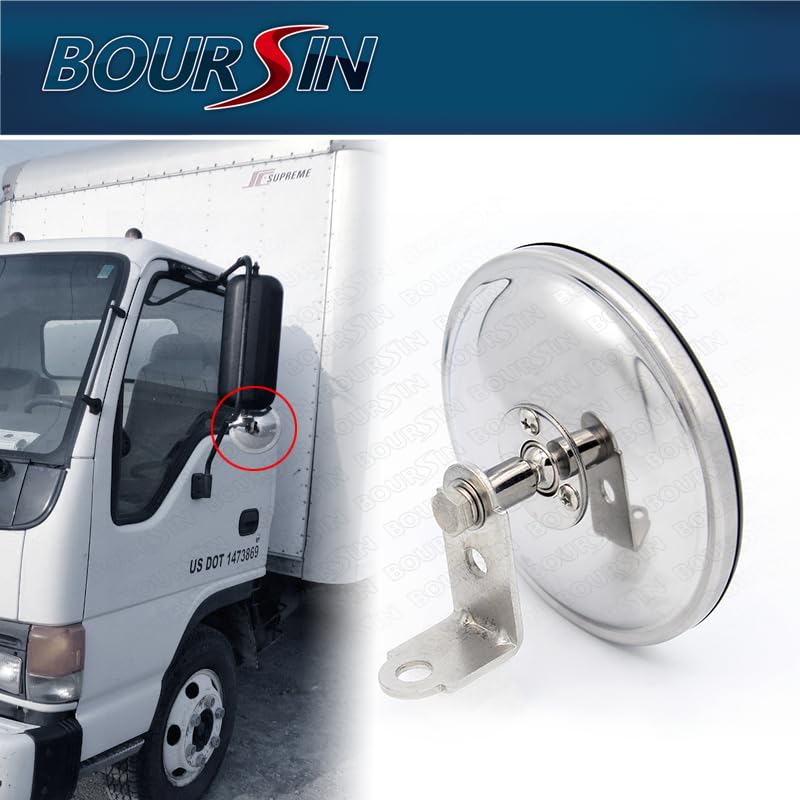 5'' Convex Blind Spot Round Mirror For Isuzu Npr Npr-Hd Nqr Nrr Fsr Fvr Frr Truck Bus Atv Utv Adjustable Bracket