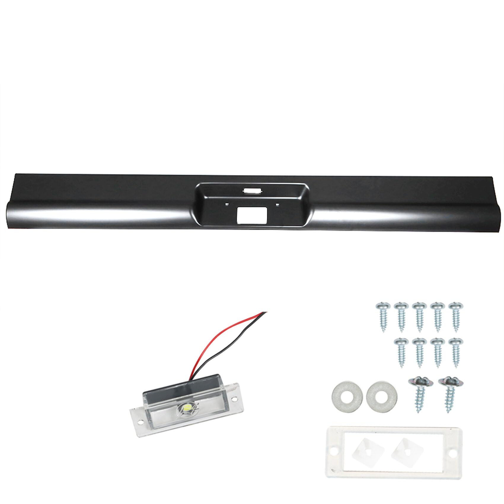 Labwork Rear Roll Pan Bumper With License Plate Replacement For Chevrolet C10 Pickup 1967-1972 Trucks Steel