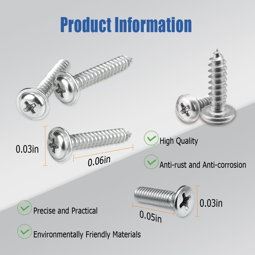 License Plate Screw Kit, Stainless Steel License Plate Screws Kit, License Plate Bolts, Caps Cover For Cars Front Rear Frame Hol