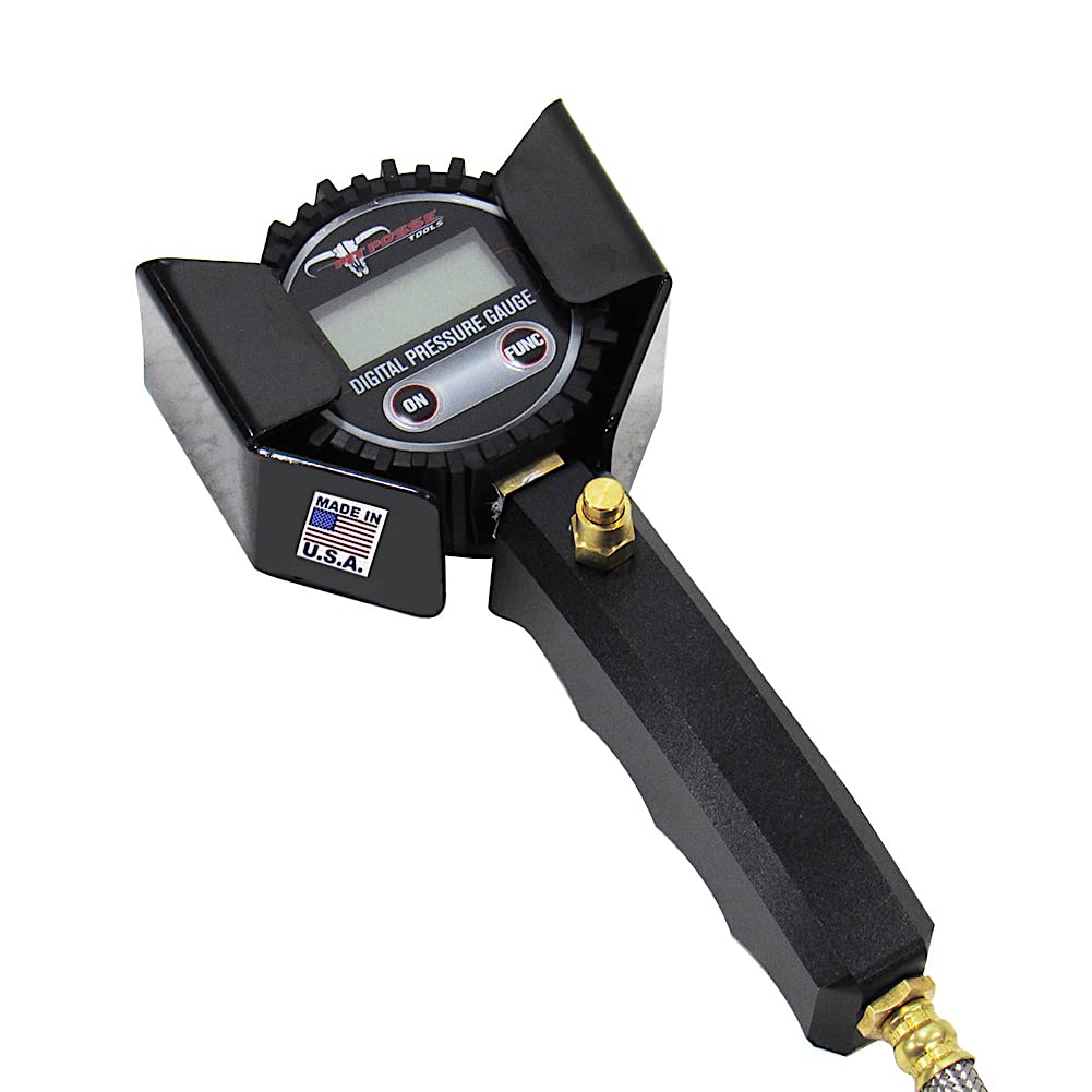 Pit Posse 461BK Air Gauge Holder Pouch Car Enclosed Trailer Garage Shop - Made in USA - Aluminum Tire Meter Air Pressure Gage St