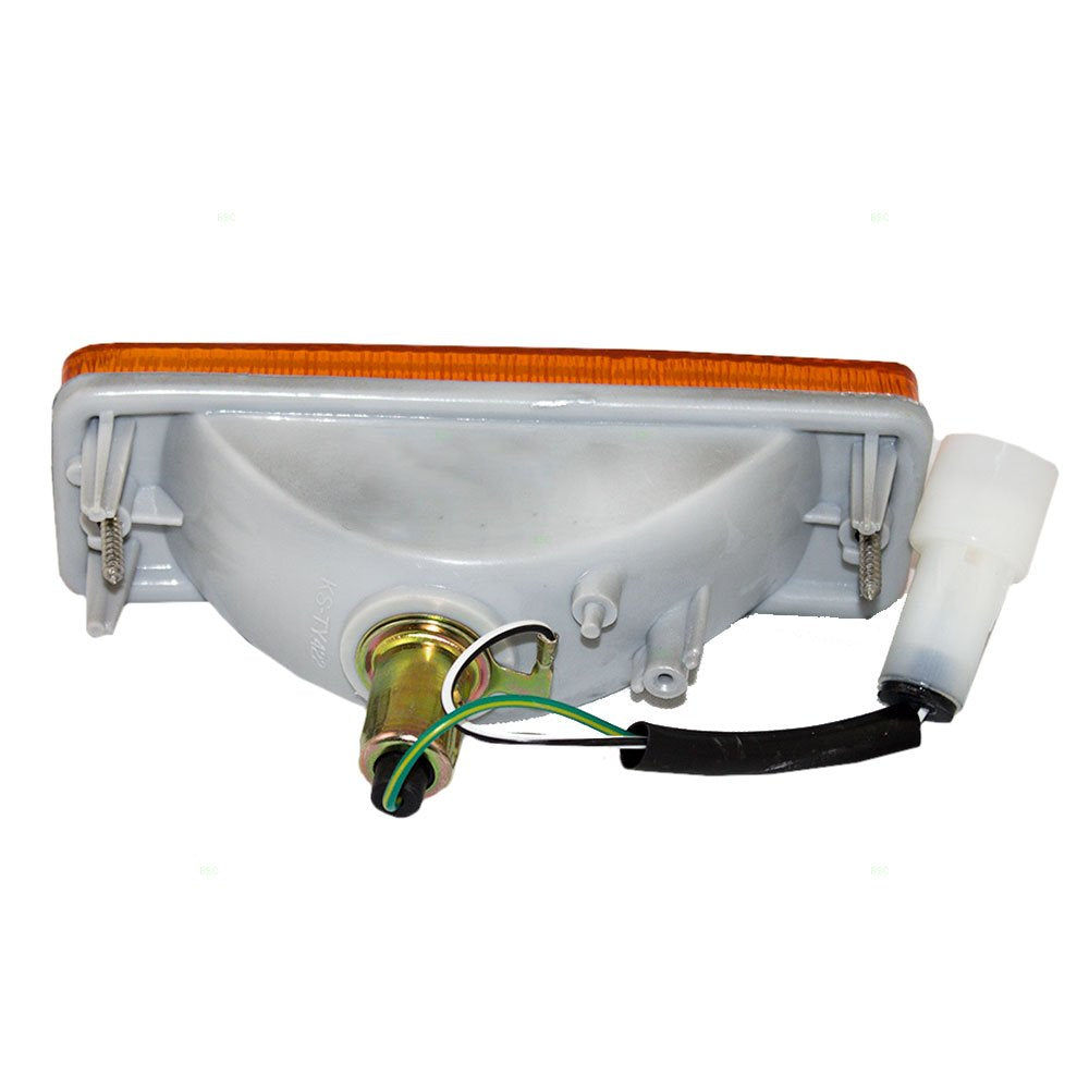 Brock Replacement Drivers Park Signal Front Marker Light Lamp Bumper Mounted Lens Compatible With 1984-1988 Pickup Truck Suv 8152089130