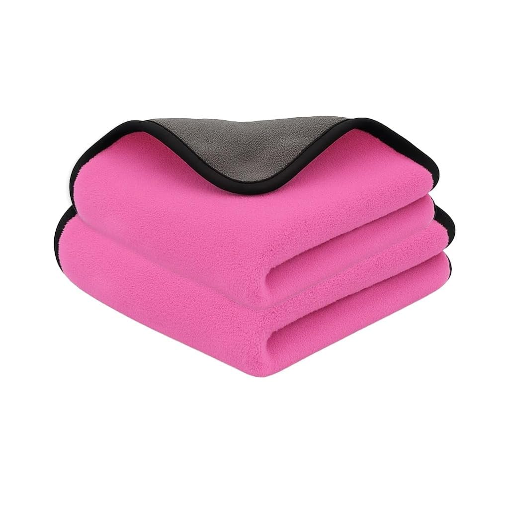 Livora Microfiber Cleaning Cloth for Car and Home (Pack of 2) | 40x40 Cm, 400GSM | High Absorbent, LintFree Double Sided Cleani