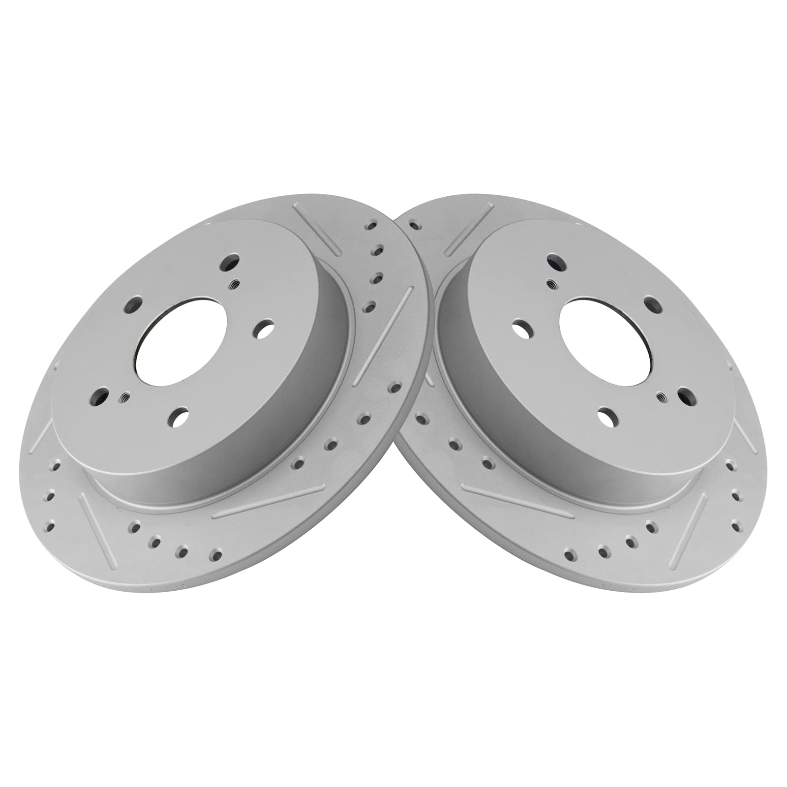 Trq Rear Performance Brake Rotors Set Premium G-Coated Compatible With 2007-2013 Suzuki Sx4