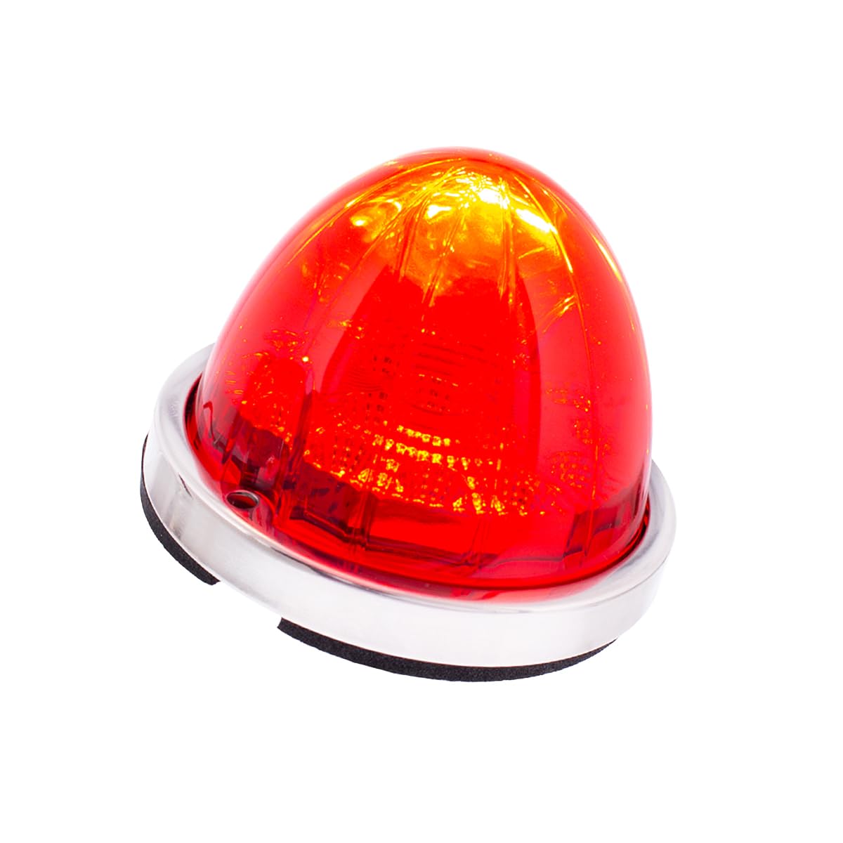 United Pacific 39658 17LED Dual Function Watermelon Clear Reflector Flush Mount Cab Light Kit w/Low Profile Bezel - Red LED/Red 