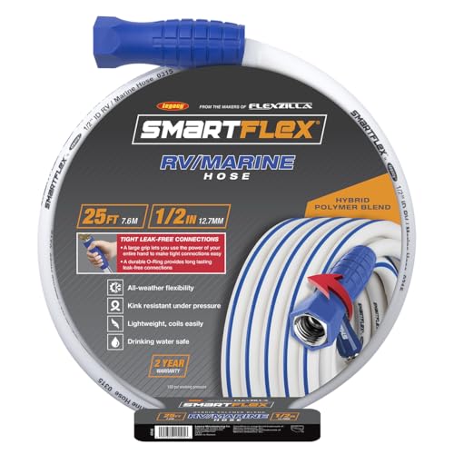 Smartflex Rv/Marine Water Hose, 1/2 In. X 25 Ft., Hybrid, White - Hsfrv425