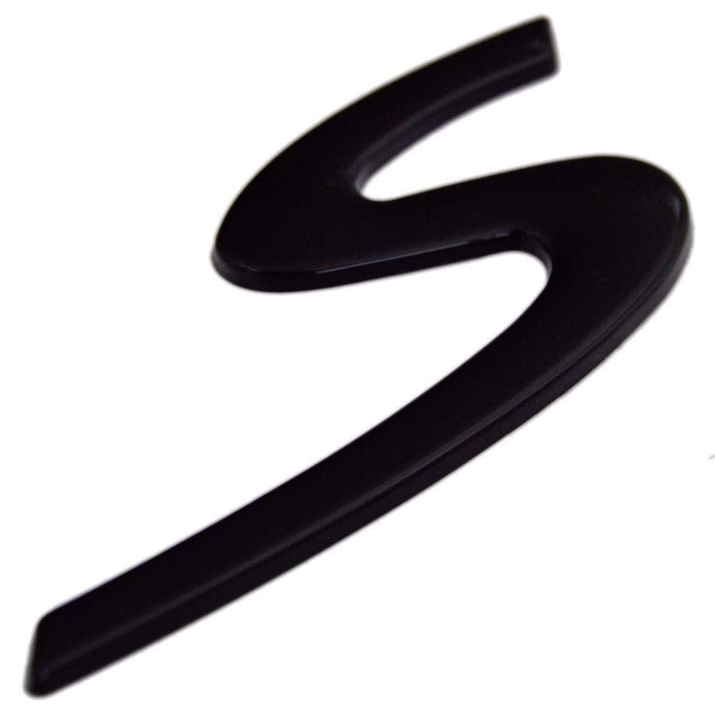 Zorratin Large Gloss Black S S Letter Rear Boot Emblem Badge for Porsche 911 Cayenne Carrera Turbo Panamera Boxster Trunk Deck L