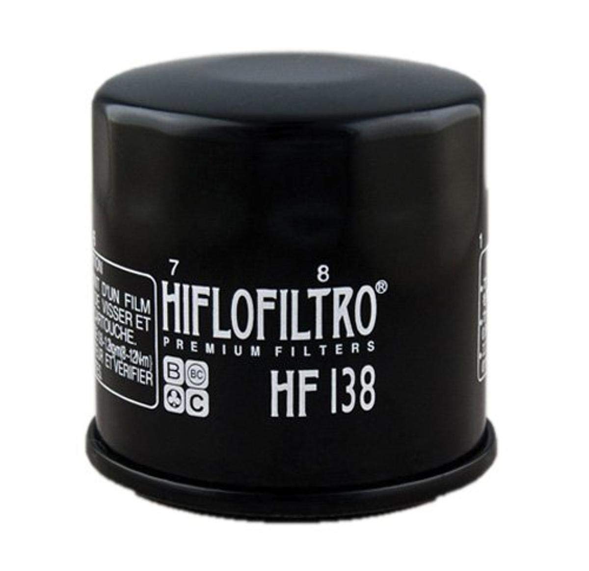 Hiflofiltro Hf138-2 Black Standard Premium Oil Filter, 2-Pack