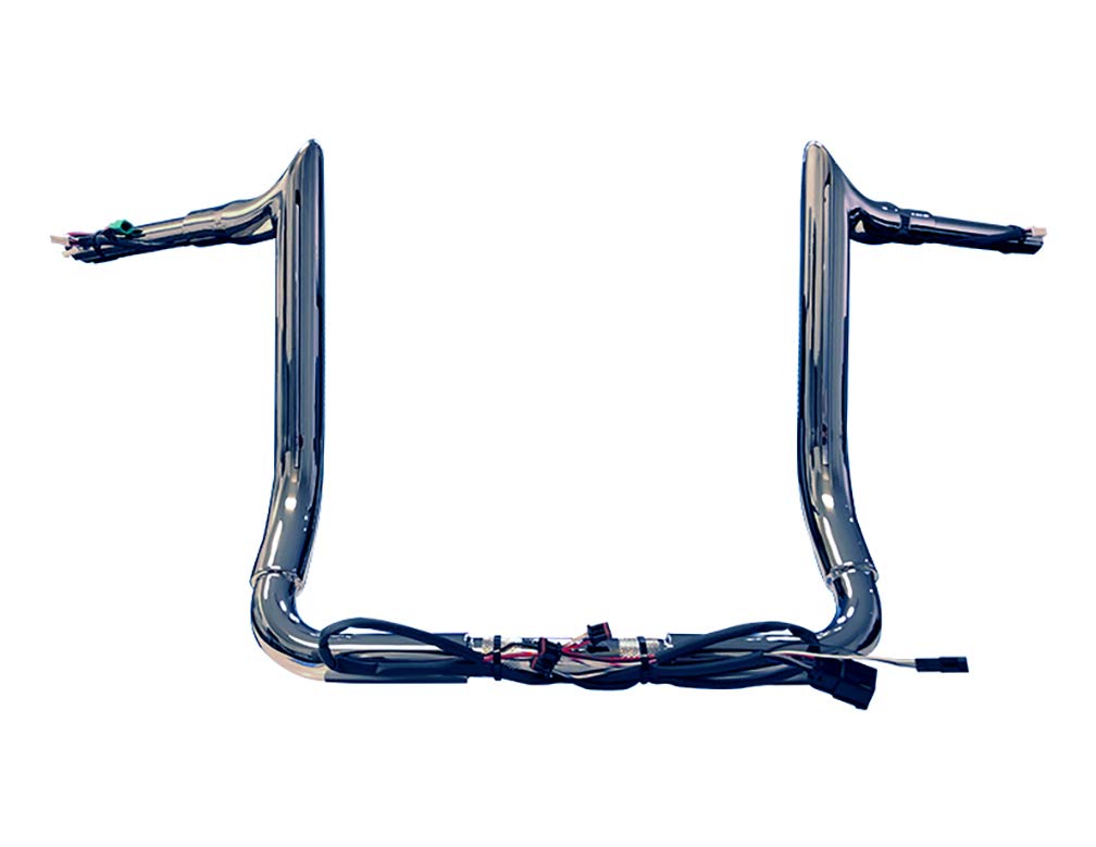 Dominator Industries Pre-Wired 14' Big Daddy 1 ½' Meathook Bagger Bars Handlebars Compatible With 2014-2023 Harley-Davidson Bagger Touring Electra, Street Glide, Special, Ultra Limited (Chrome)
