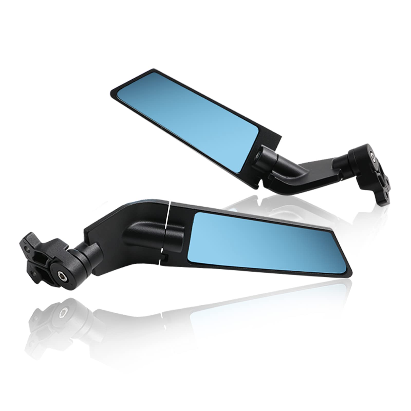 Pacewalker Motorcycle Adjustable Aluminum Rearview Mirror Wind Wing Mirror Compatible With 2018-2022 Kawasaki Ninja 400 650 Zx10R Zx6R Zx-636 Honda Suzuki(Anti-Glare Lens)