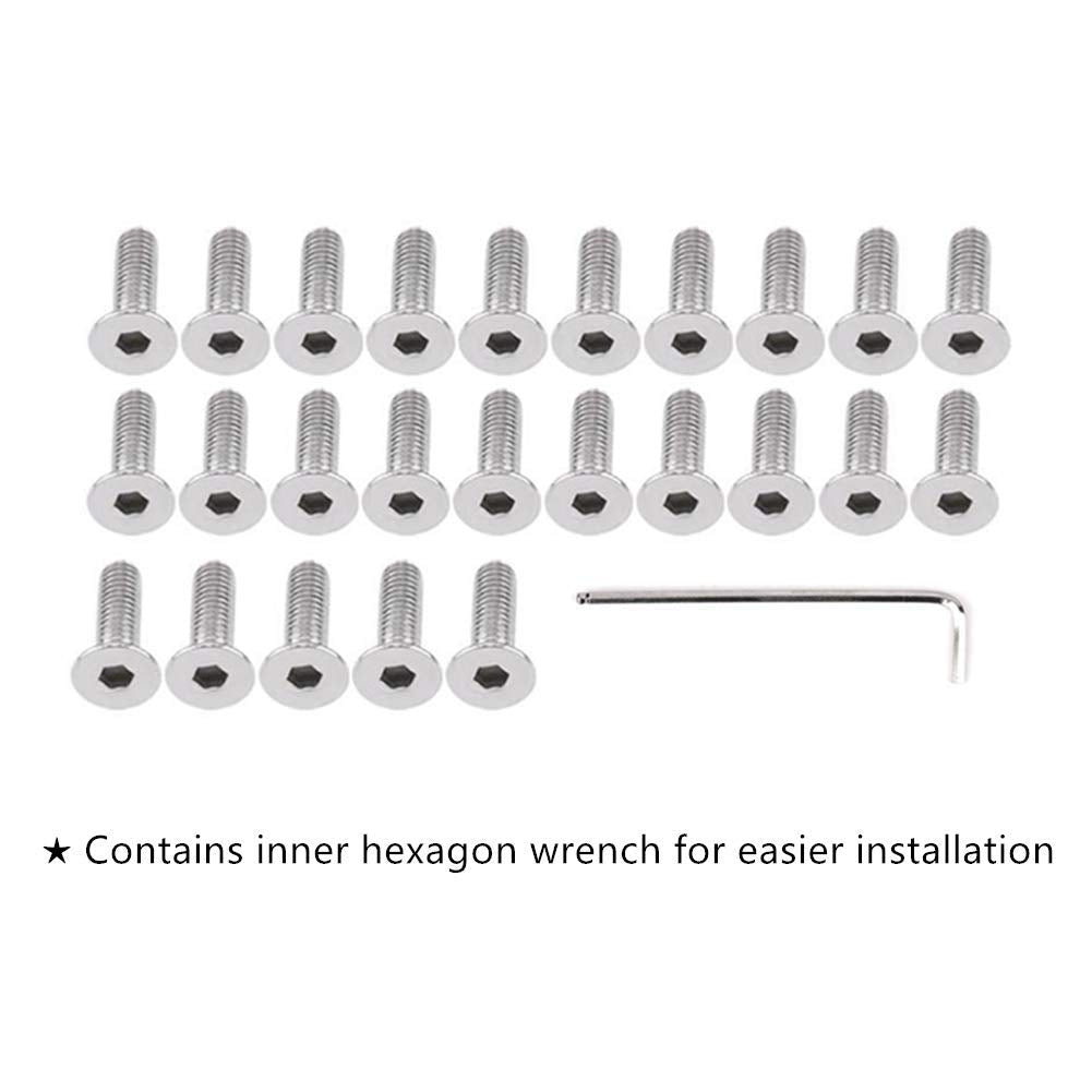Stetion 25 Pcs Fender Bumper Washer Bolt 6061 T6 Grade M6X20Mm Cnc Finishing Washer Engine Bay Dress Up Fastener Kit (Gre)