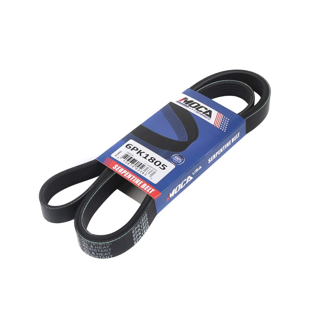 MOCA 6PK1805 EPDM Serpentine Belt Compatible with 1992 Oldsmobile Cutlass Supreme 3.1L & for Jeep Grand Cherokee 1994 4.0L