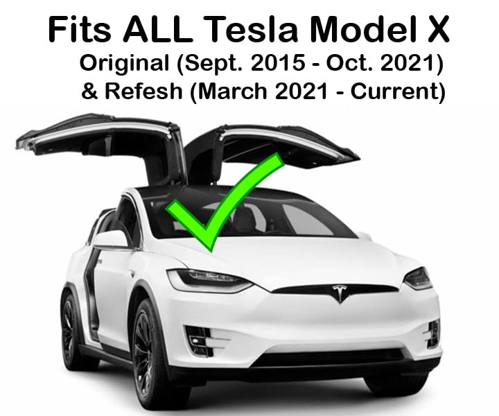Custom Cut Graphics Logo Decal Wrap For Tesla Model X, 4 Pc-Set (Gloss Black)