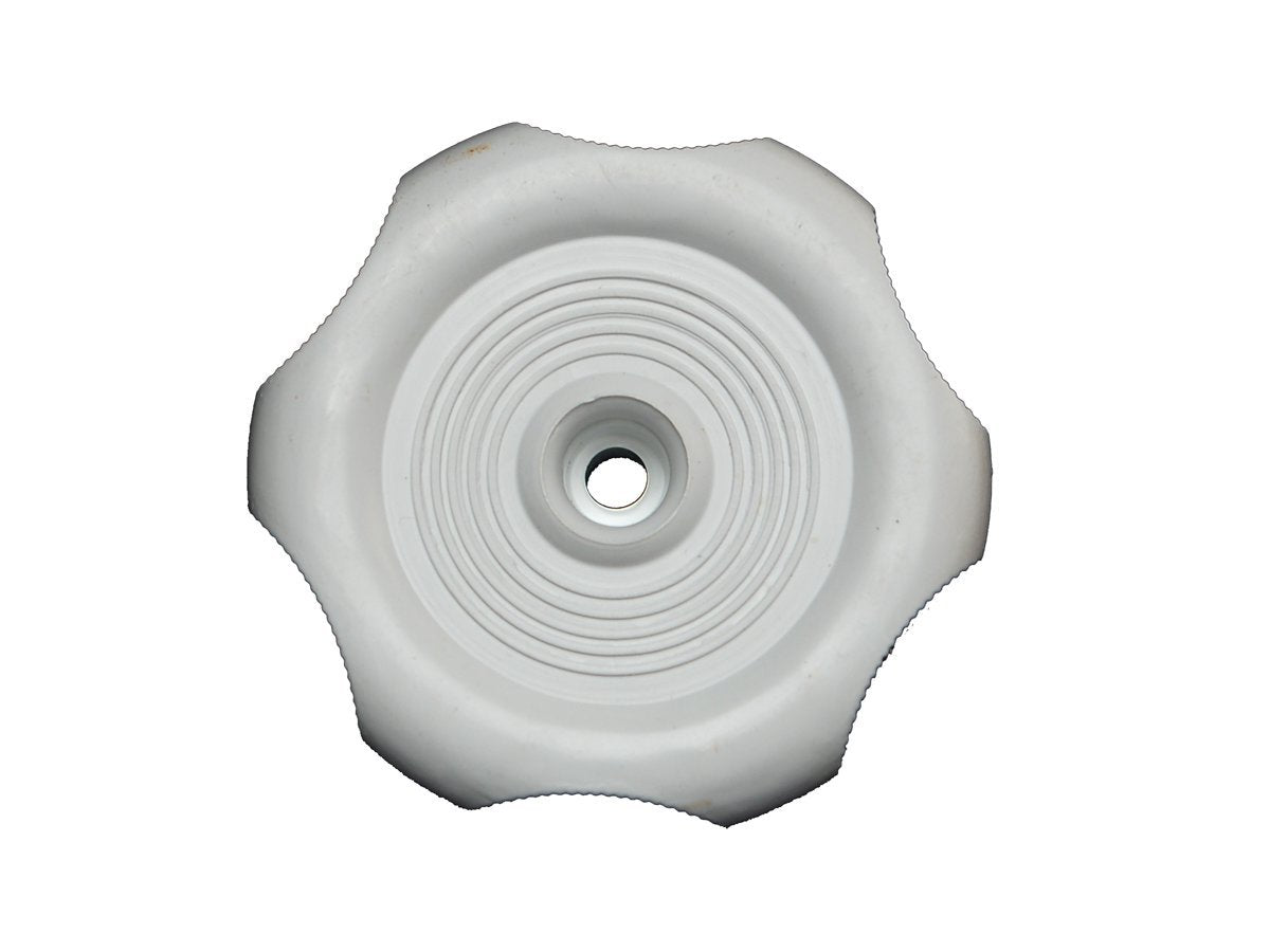RV Designer H715, Plastic Window Knob, 2-1/4 inch Diameter, 1/2 inch Shaft, White, Interior Hardware