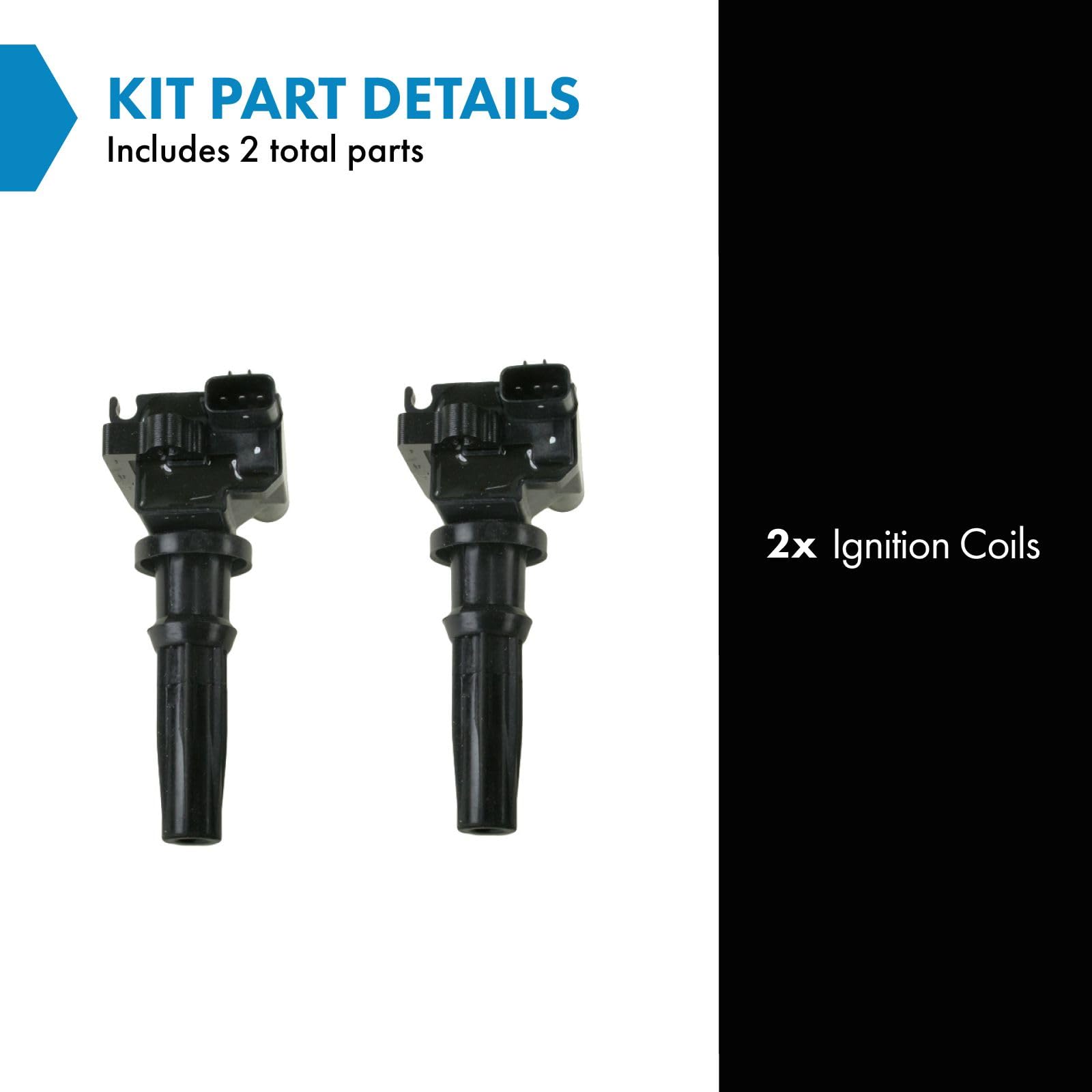 Trq Ignition Coil Set Compatible With 2001-2004 Hyundai Santa Fe 1999-2005 Sonata 2001-2006 Kia Optima