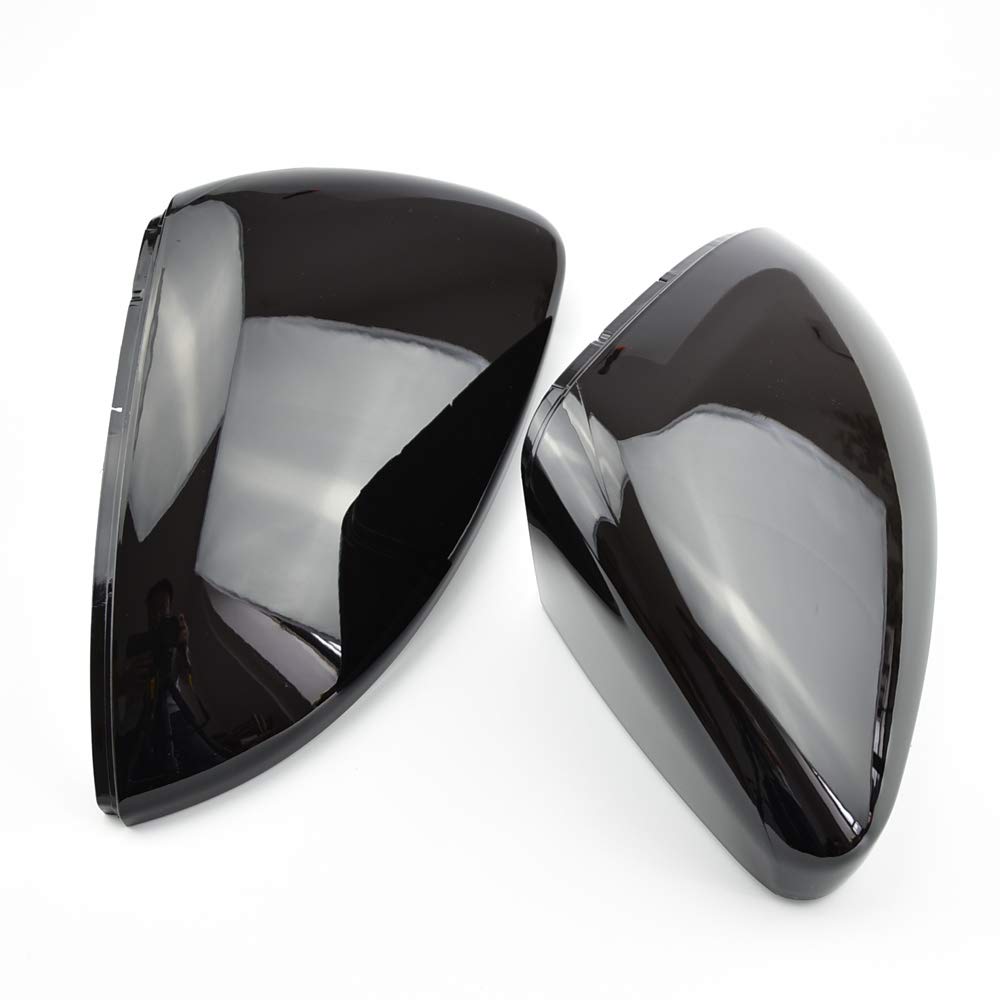 Qklsudua 1 Pair Black Exterior Rearview Mirror Housings Door Mirror Covering Caps Compatible With Vw Mk7 Golf 7 Gti 2014-2019