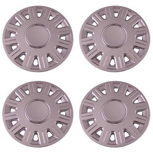 Set Of 4 Chrome 16 Inch Aftermarket Replacement Hubcaps With Metal Clip Retention System - Part Number: Iwc412/16Cn