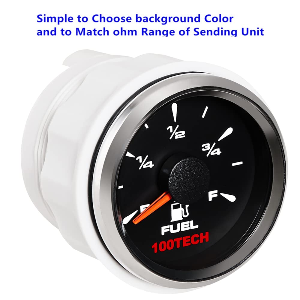 100TECH Fuel Level Gauge 240-33 ohms Boat Fuel Gauge Fuel Gas Gauge Aftermarket Marine Automotive Replacement Gauge 240-33ohm 0-