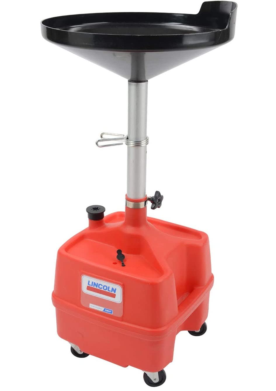 Lincoln 3508 Portable Plastic Fluid Waste Oil Drain, Adjustable Funnel Height From 36 To 65 Inches, Collects Motor Oil, Transmis