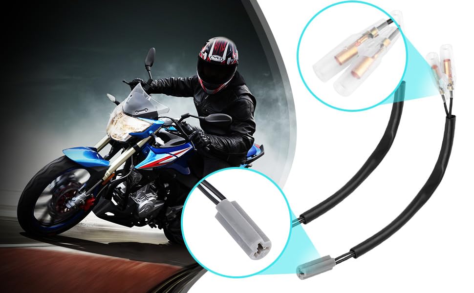 Turn Signal Wire Plug, Yctze 7.5in Turn Signal Wiring Adapter Plug Motorcycle Parts Fit for Yamaha YZF-R6 YZF-R1 FZ6 FZ10 Motorc