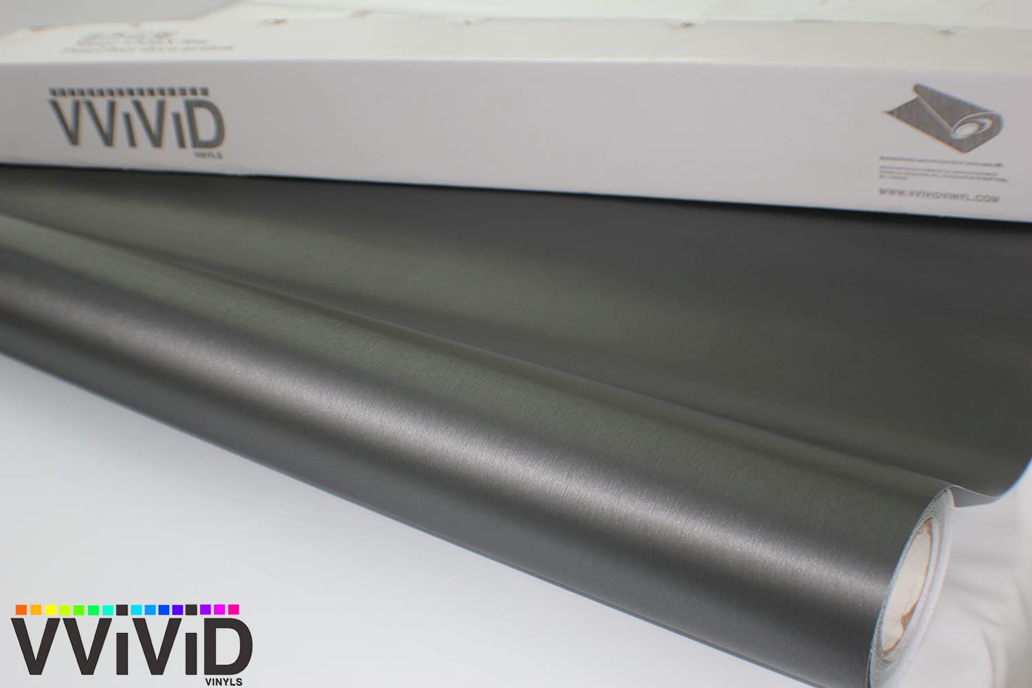 Vvivid Xpo Gunmetal Grey Brushed Metallic Steel 5Ft Vinyl Wrap Roll With Air Release Technology (5Ft X 3Ft)