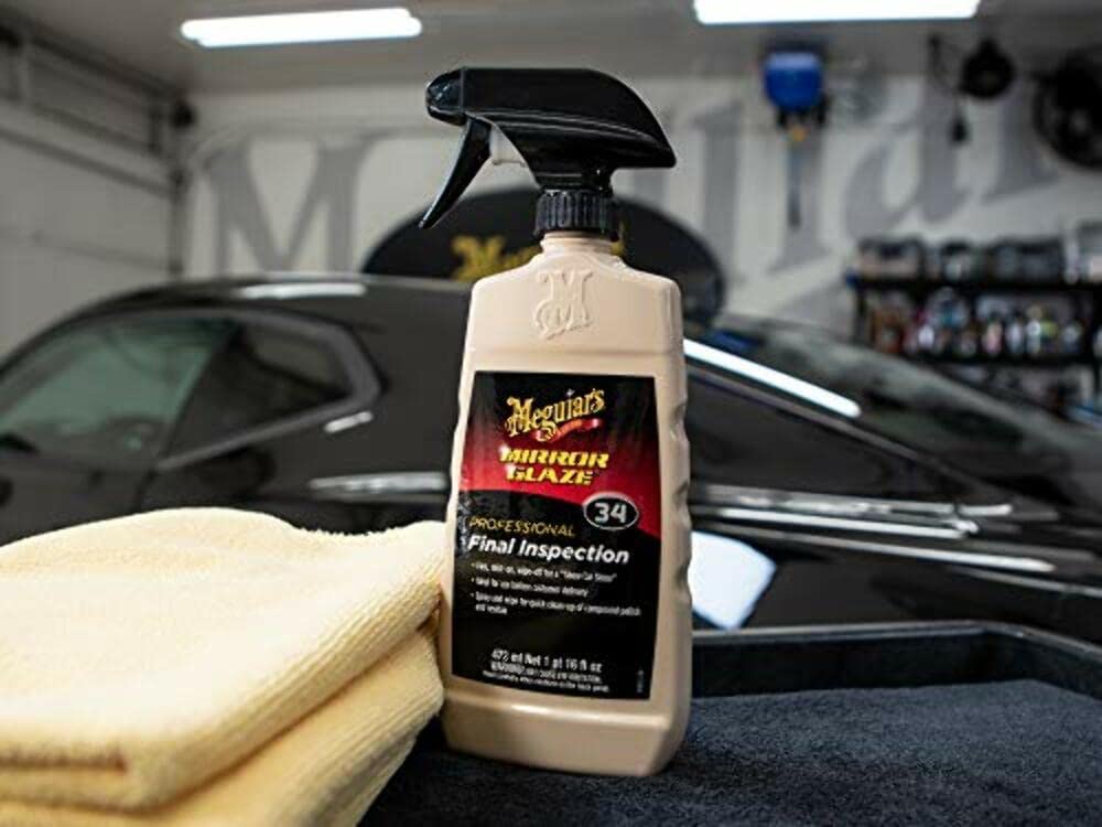 Meguiar'S Professional Final Inspection M3416 - Body Shop Detailer Spray For Removing Light Dust, Contaminants, Smudges, And Finger Prints, Car Detailer Spray Effective As A Clay Bar Lubricant, 16 Oz