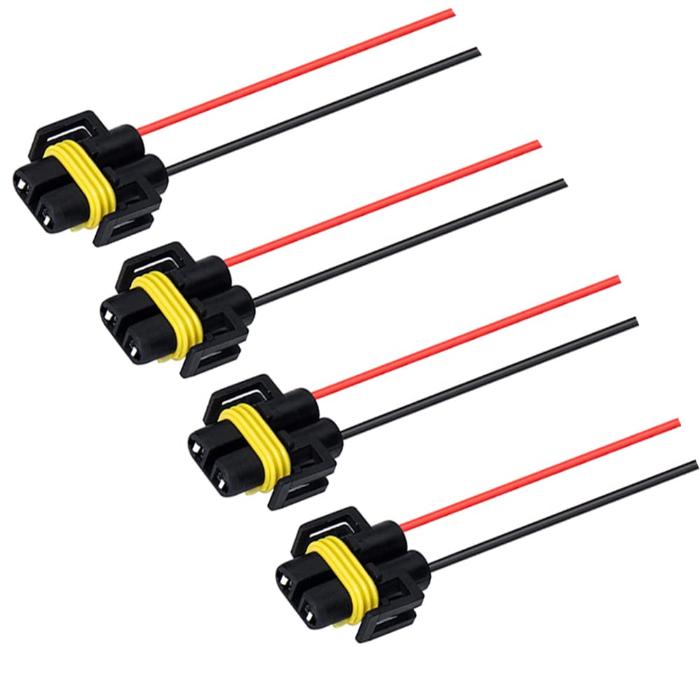 Blyilyb 4-Pack H11 H8 880 881 Headlight Socket Female Headlight Wire Harness Connectors For Fog Lights Headlights