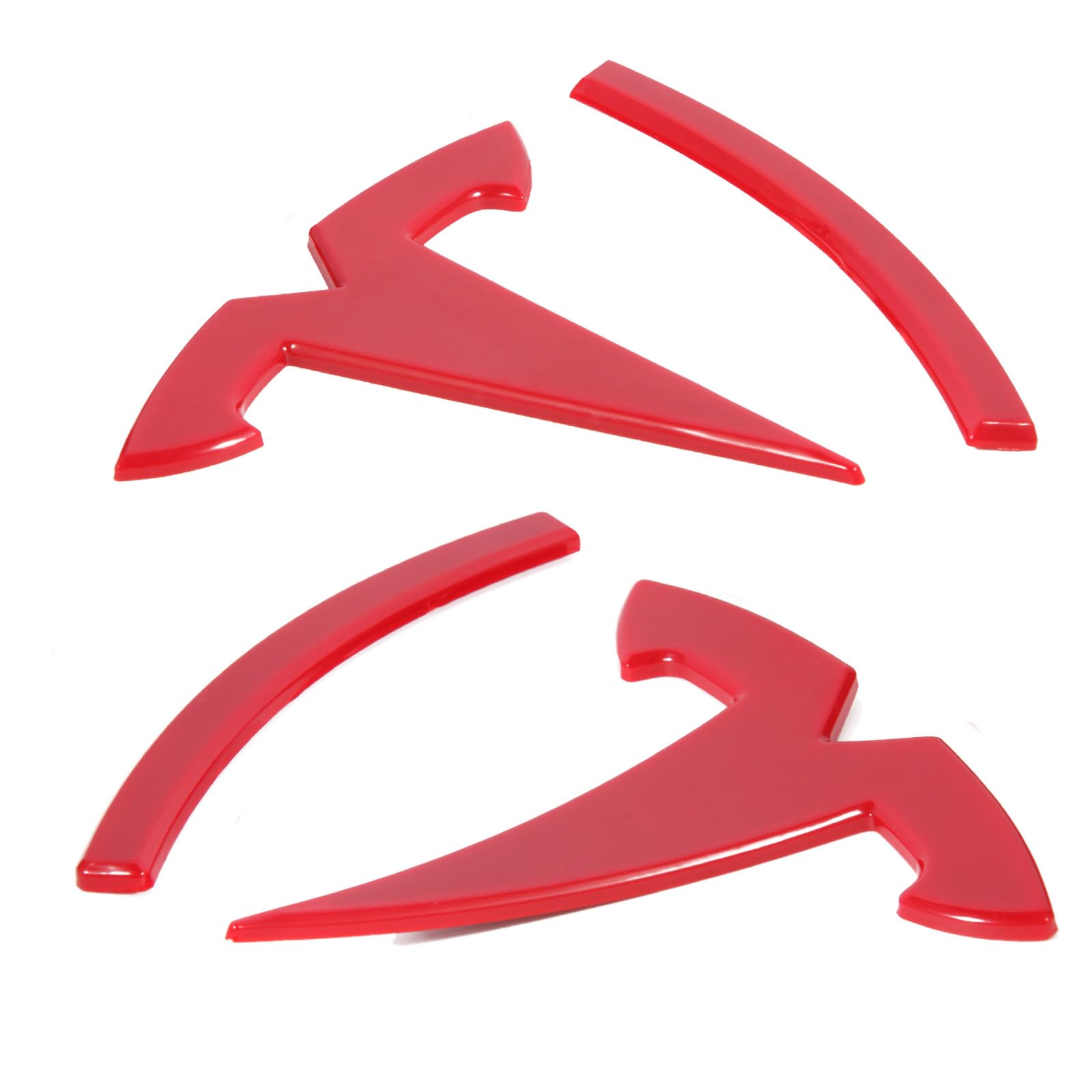 Nanaholy Model Y Accessories For Tesla 2024 2023 2022 2021 2020 Emblem Sticker 2Pcs/Set Logo Decal (Red)