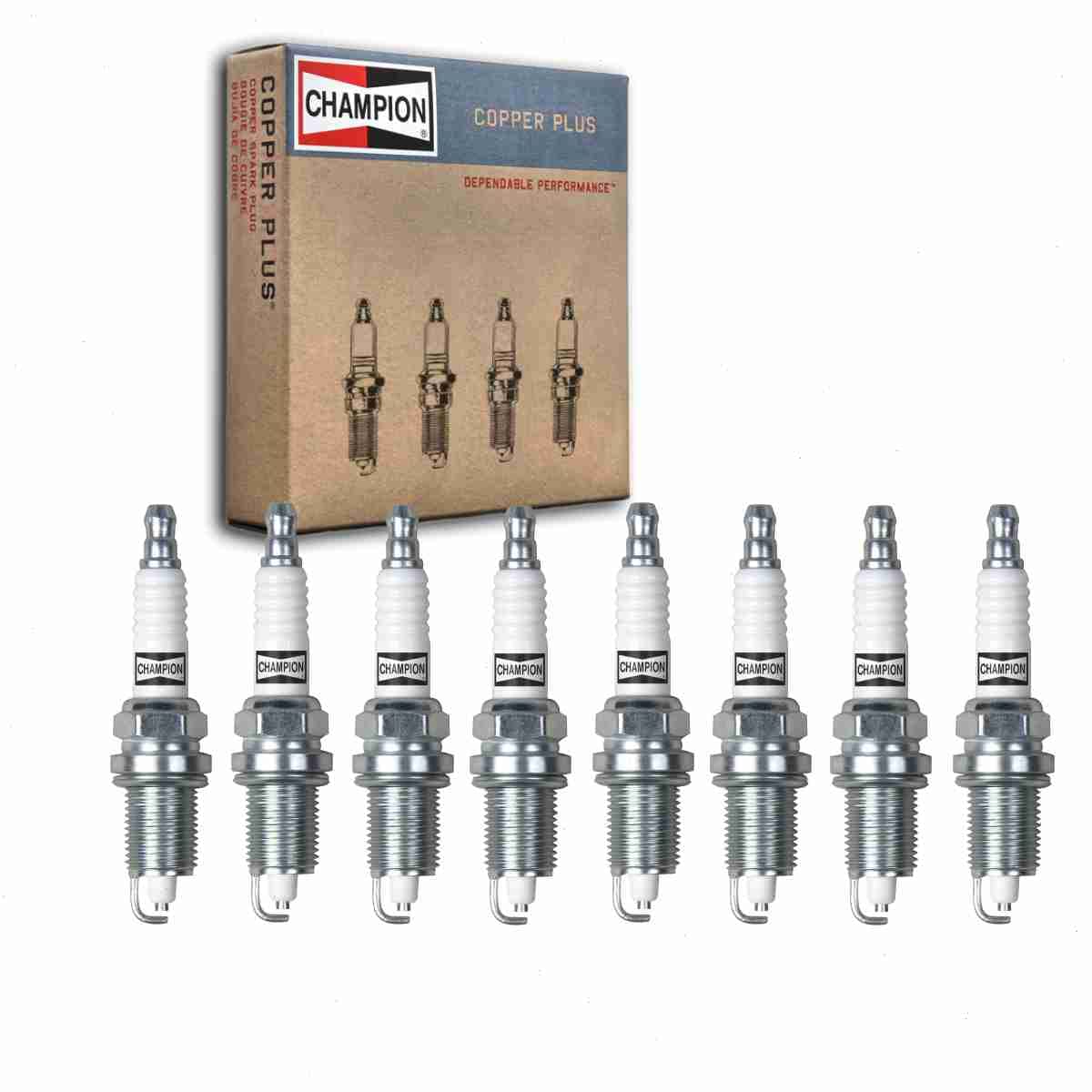 8 pc Champion Copper Plus Spark Plugs compatible with Dodge Dakota 5.2L 5.9L V8 1997-2003