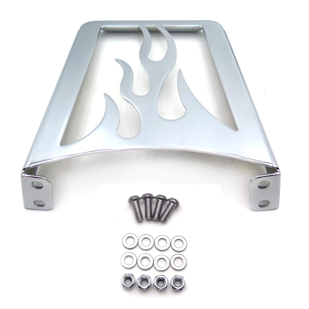 Httmt Mt155-F-Cd Chrome Flame Sissy Bar Luggage Rack Compatible With Harley Davidson Sportster Xl883C Xl883R Xl1200R Xl1200C Xl1200S Xlh883 Xlh1200 883 1200