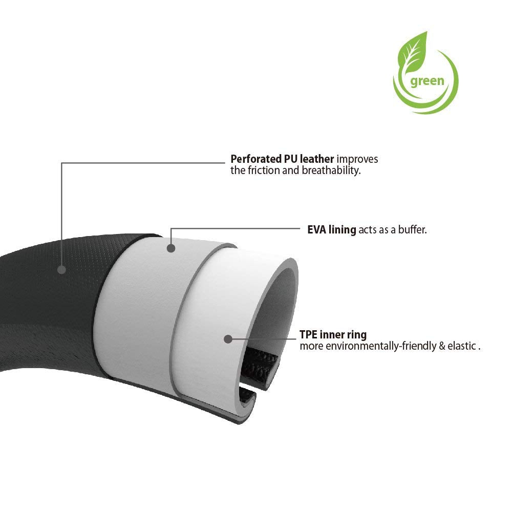 Elantrip Sport Leather Steering Wheel Cover 14 1/2 Inch To 15 Inch Universal, Padded Soft Grip Breathable For Car Truck Suv Jeep, Anti Slip Odorless Black And Gray