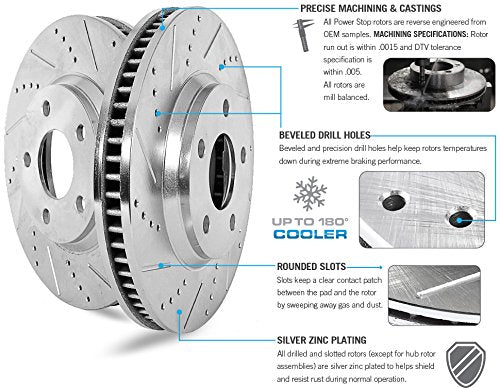 Power Stop Ar85153Xpr Front Evolution Drilled & Slotted Rotor Pair