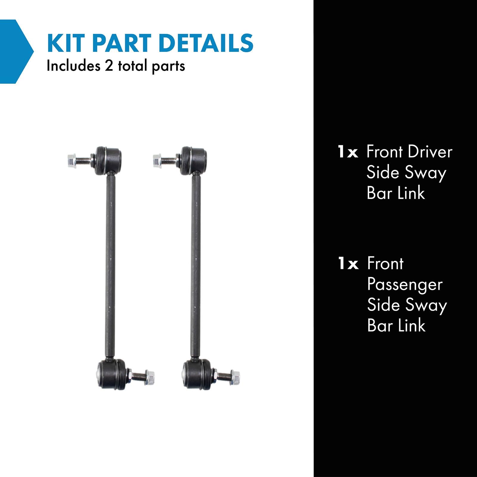 Trq Front Sway Bar Stabilizer Link Set Compatible With 2016-2017 Chrysler 200 2014-2022 Jeep Cherokee