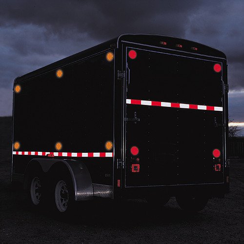 INCOM Manufacturing Reflex Reflective Stick-On Reflectors, DOT SAE High Visibility, Easy to Install, Red, Circle, 3 inch diamete